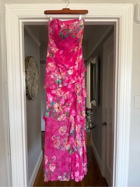 Milly Raelynn Burnout Maxi Dress Multi Pink